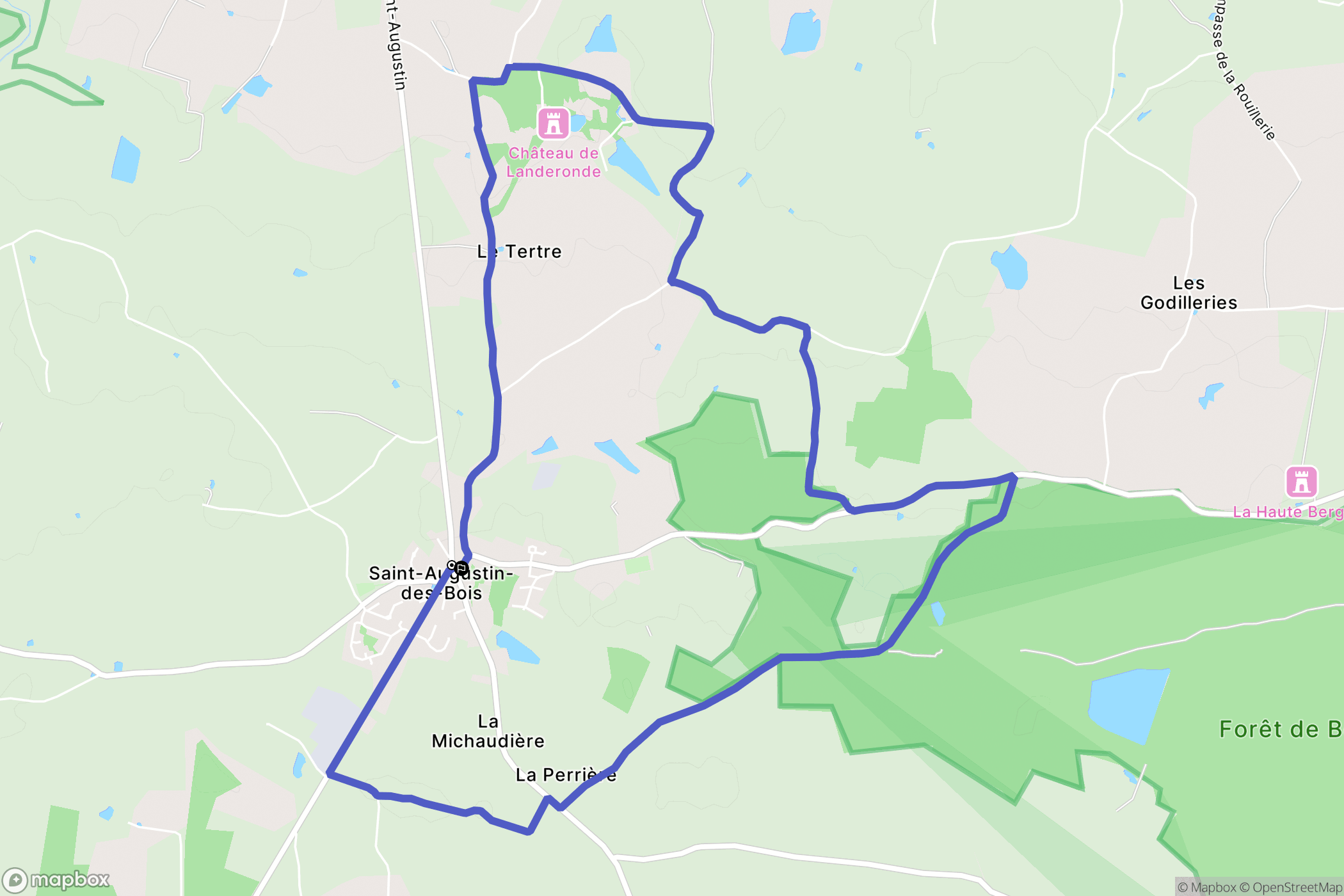 Saint-Augustin-des-Bois : carte du parcours de randonnée - France