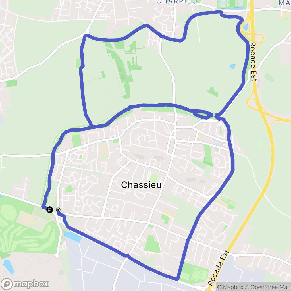 Chassieu : carte du parcours de randonnée - France