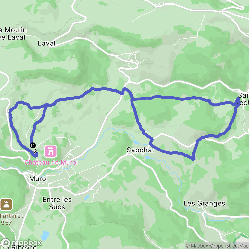 Murol : carte du parcours de randonnée - France
