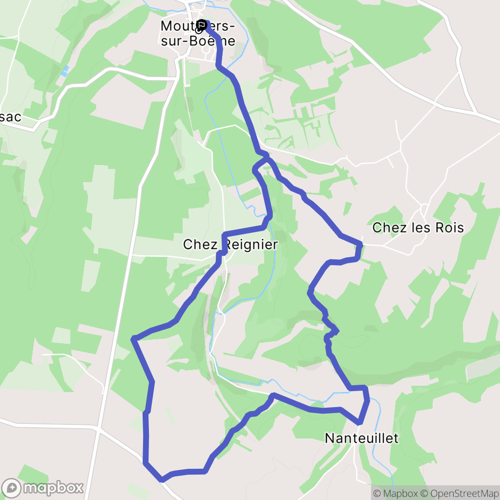 Mouthiers-sur-Boëme : carte du parcours de randonnée - France