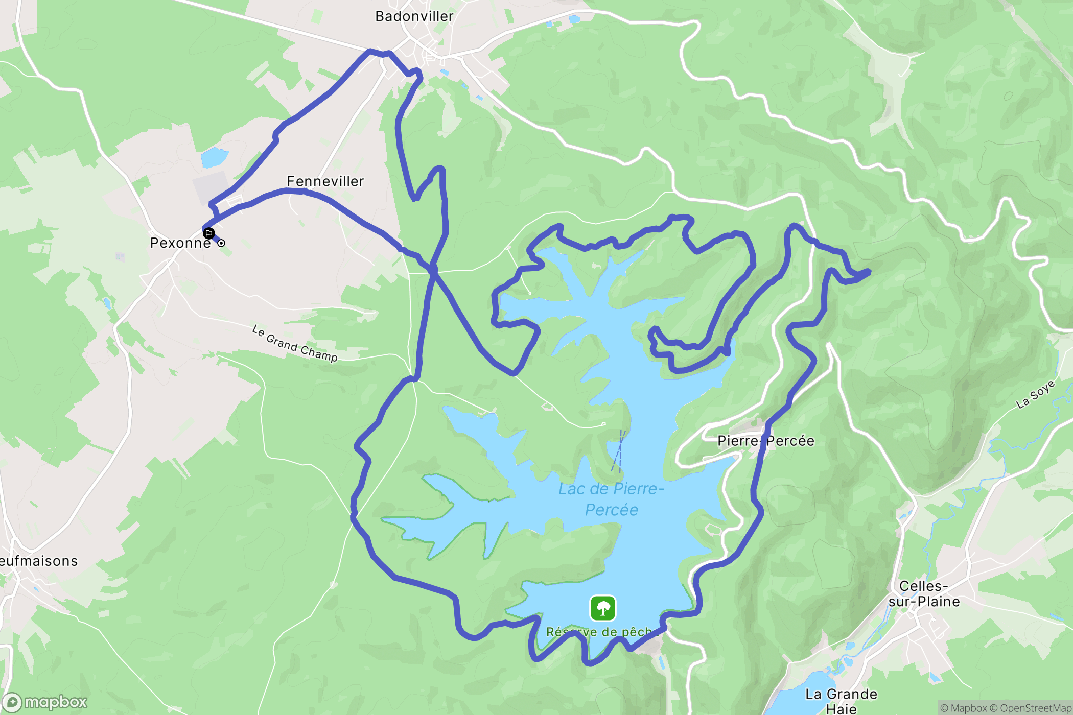 Pexonne : carte du parcours de randonnée - France