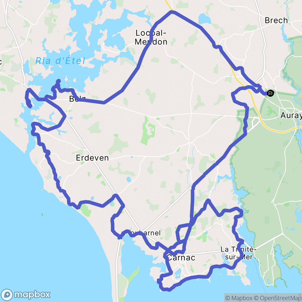 Auray : carte du parcours de randonnée - France