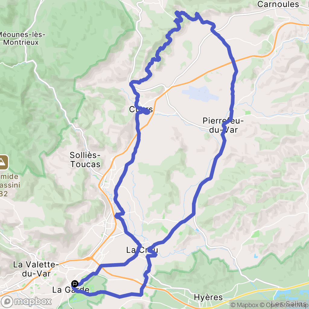 La Garde : carte du parcours de randonnée - France