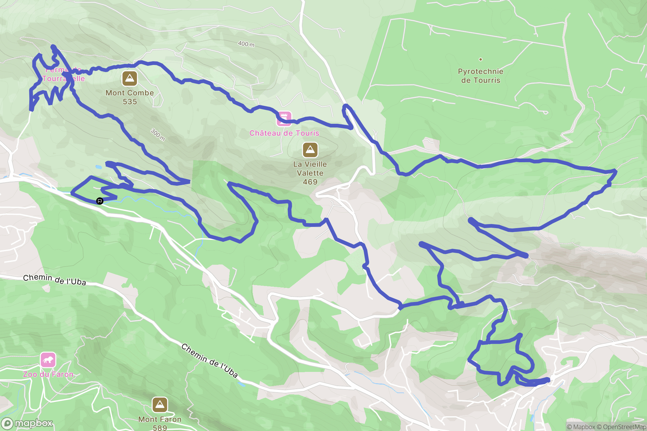 Le Revest-les-Eaux : carte du parcours de randonnée - France