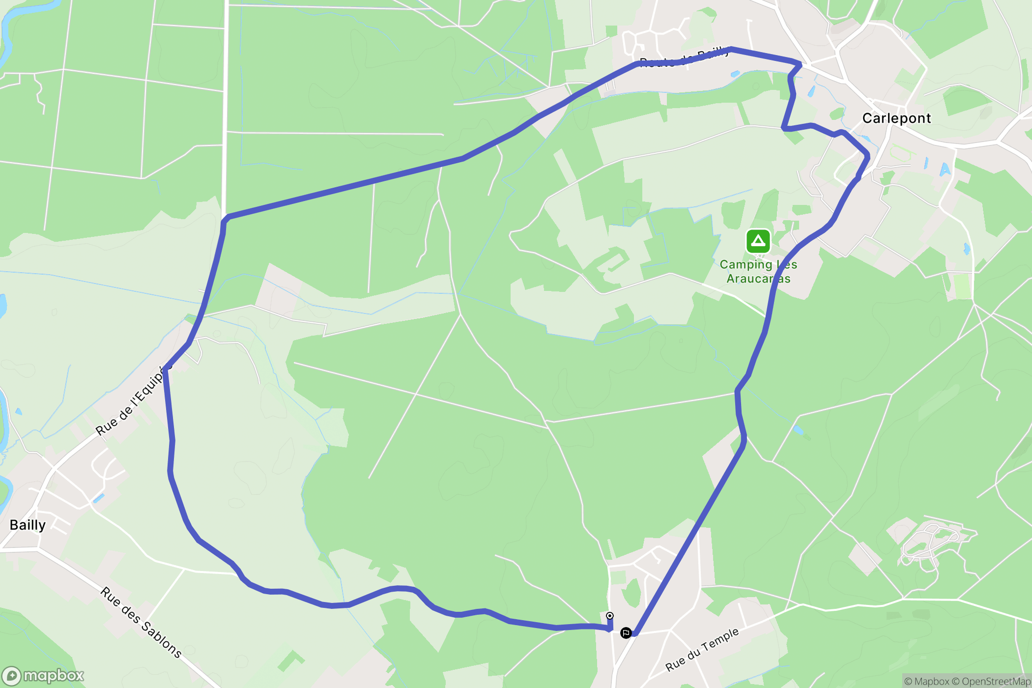 Tracy-le-Val : carte du parcours de randonnée - France