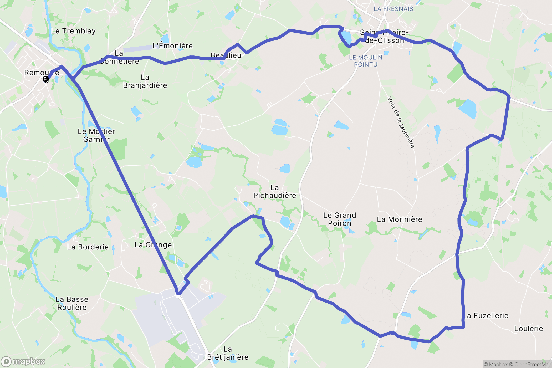 Remouillé : carte du parcours de randonnée - France