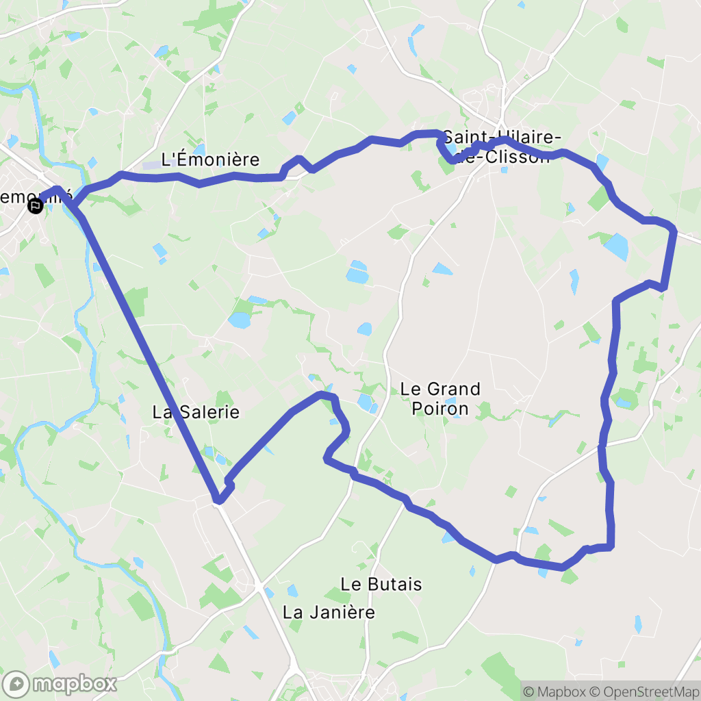 Remouillé : carte du parcours de randonnée - France