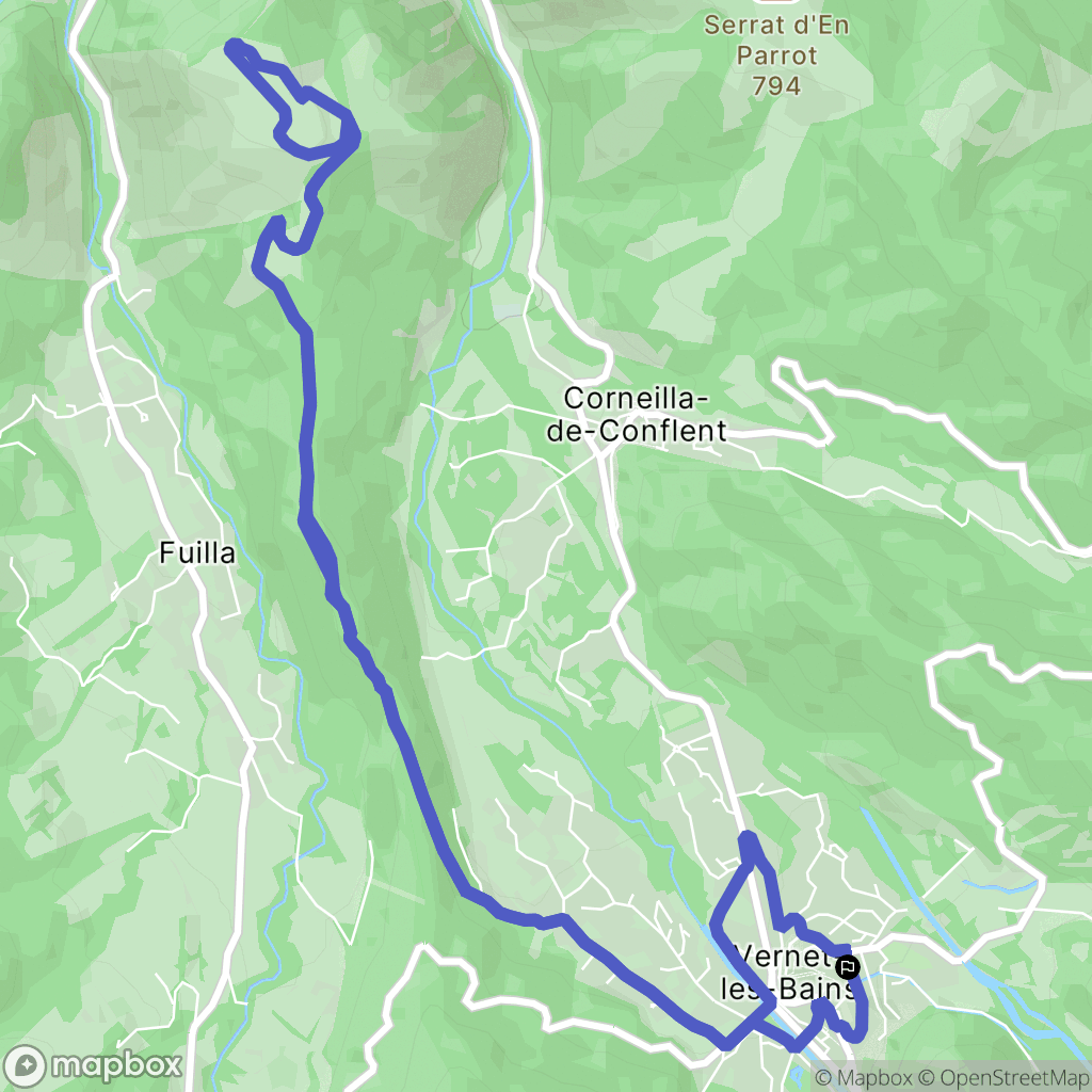 Vernet-les-Bains : carte du parcours de randonnée - France