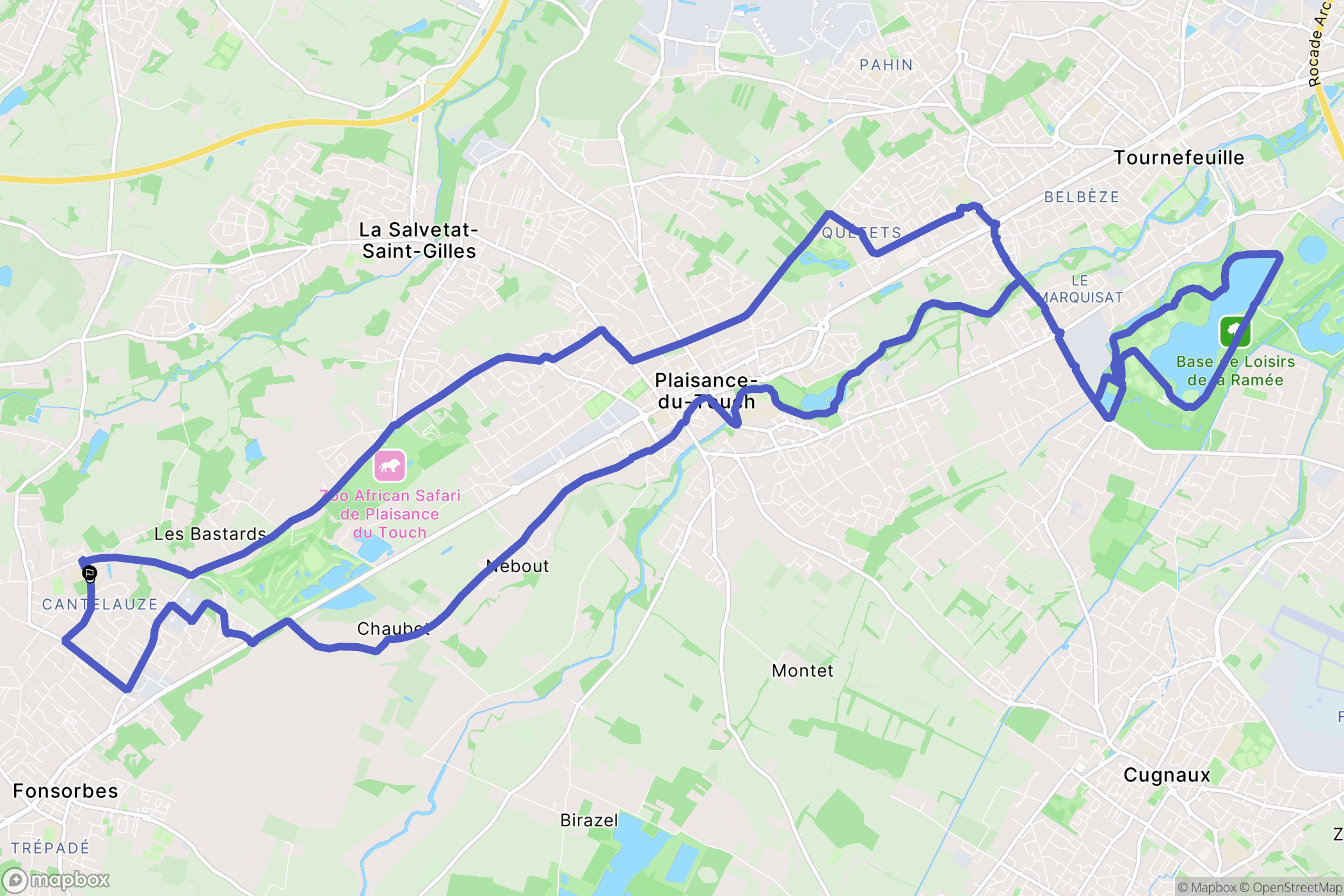 Fonsorbes : carte du parcours de randonnée - France