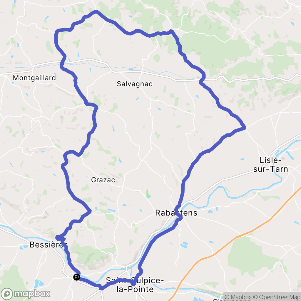 Buzet-sur-Tarn : carte du parcours de randonnée - France