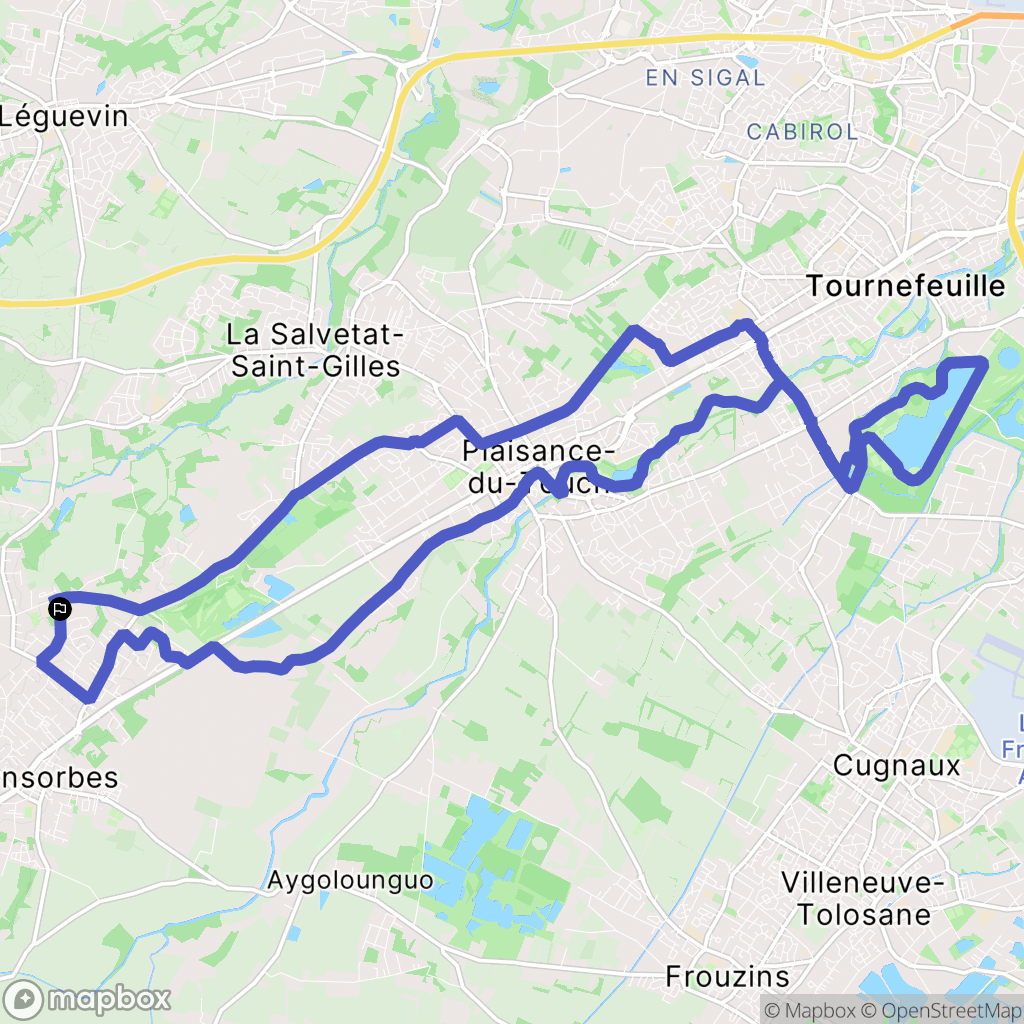 Fonsorbes : carte du parcours de randonnée - France