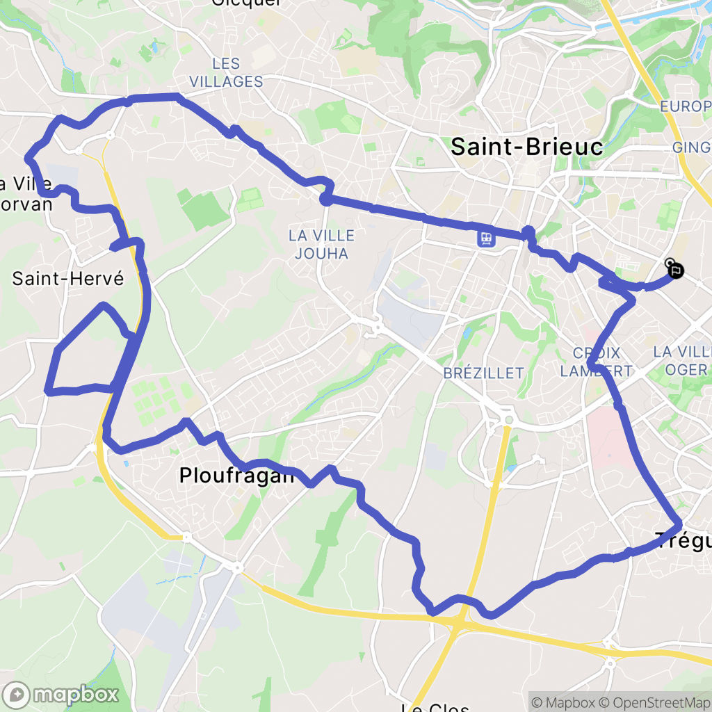 Saint-Brieuc : carte du parcours de randonnée - France