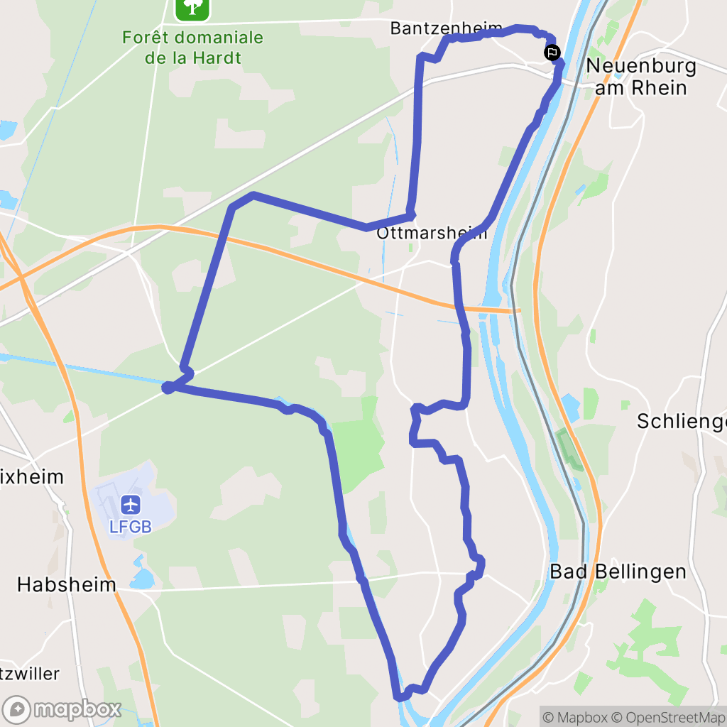 Chalampé : carte du parcours de randonnée - France