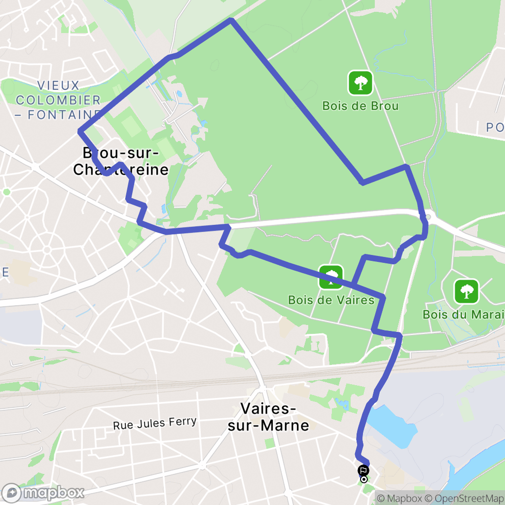 Vaires-sur-Marne : carte du parcours de randonnée - France