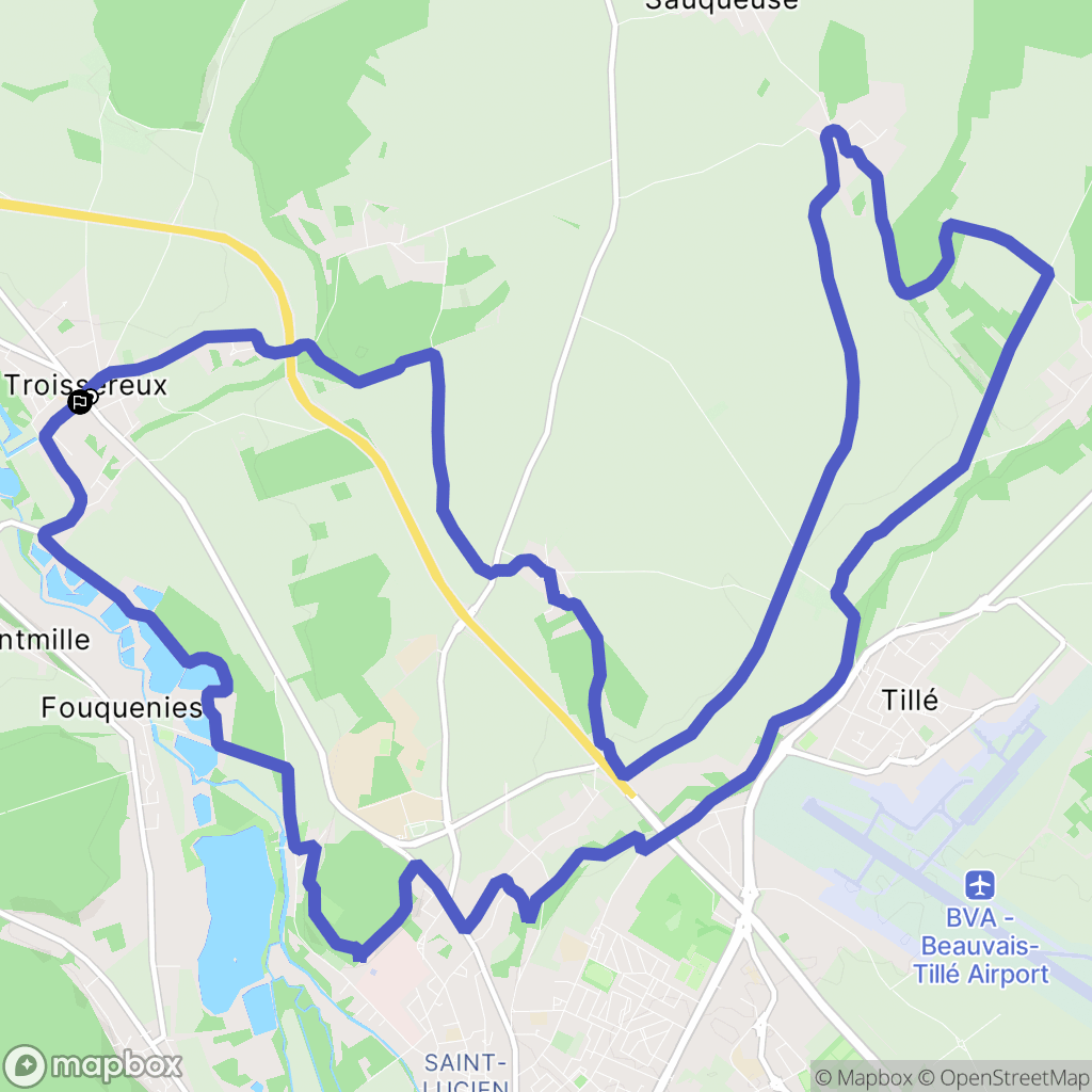 Troissereux : carte du parcours de randonnée - France