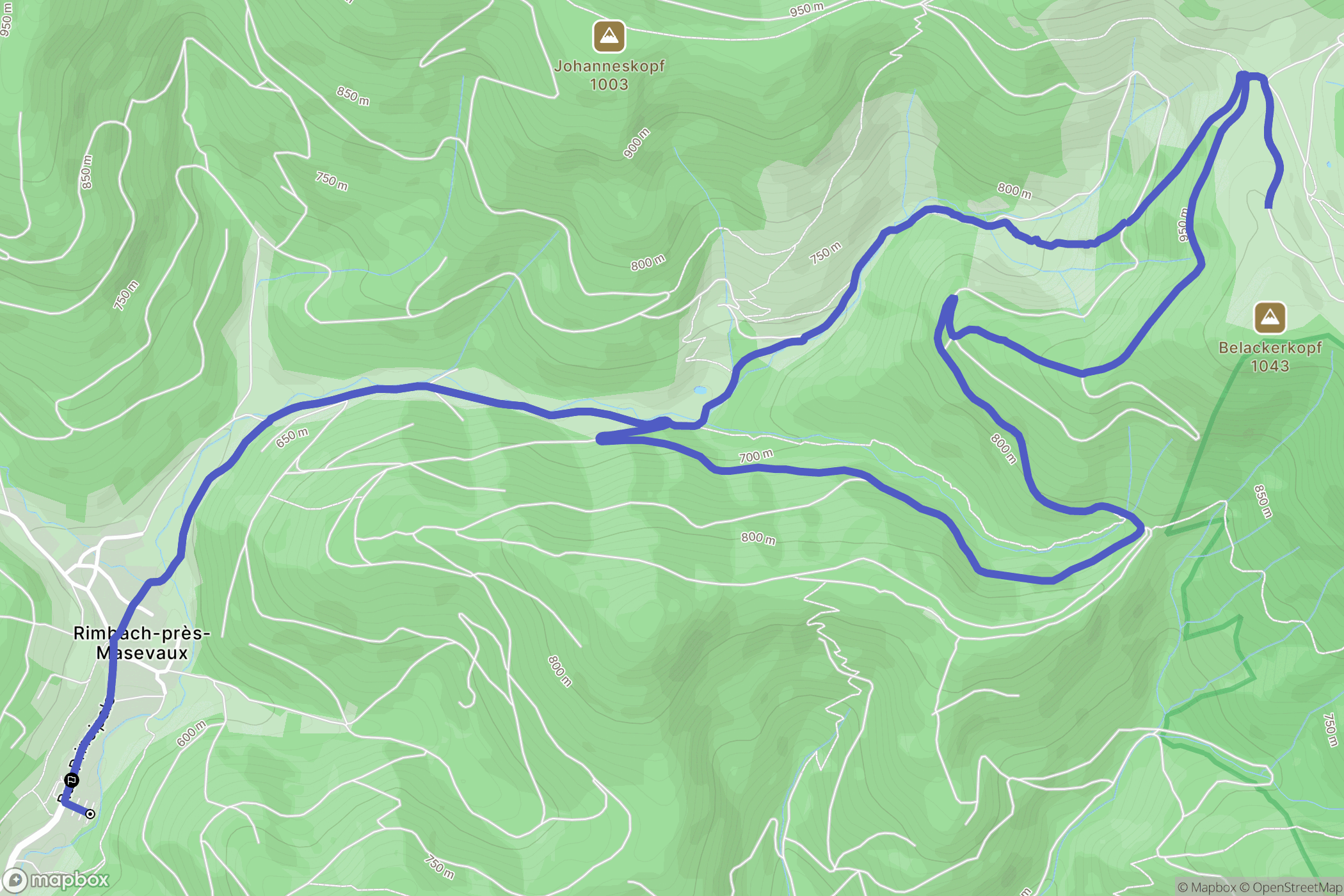 Rimbach-prés-Masevaux : carte du parcours de randonnée - France