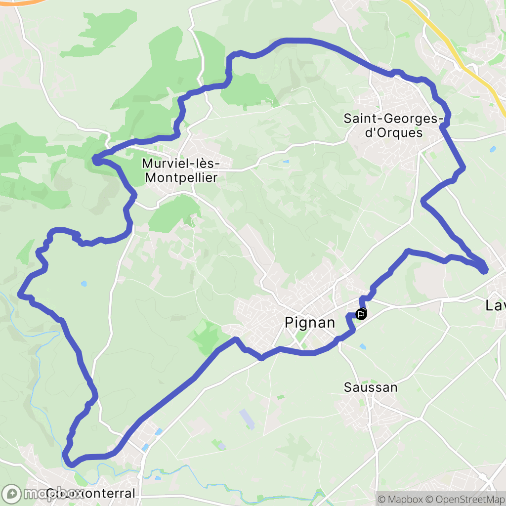 Pignan : carte du parcours de randonnée - France