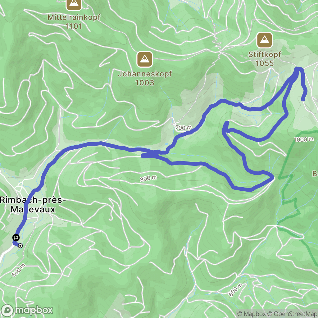 Rimbach-prés-Masevaux : carte du parcours de randonnée - France