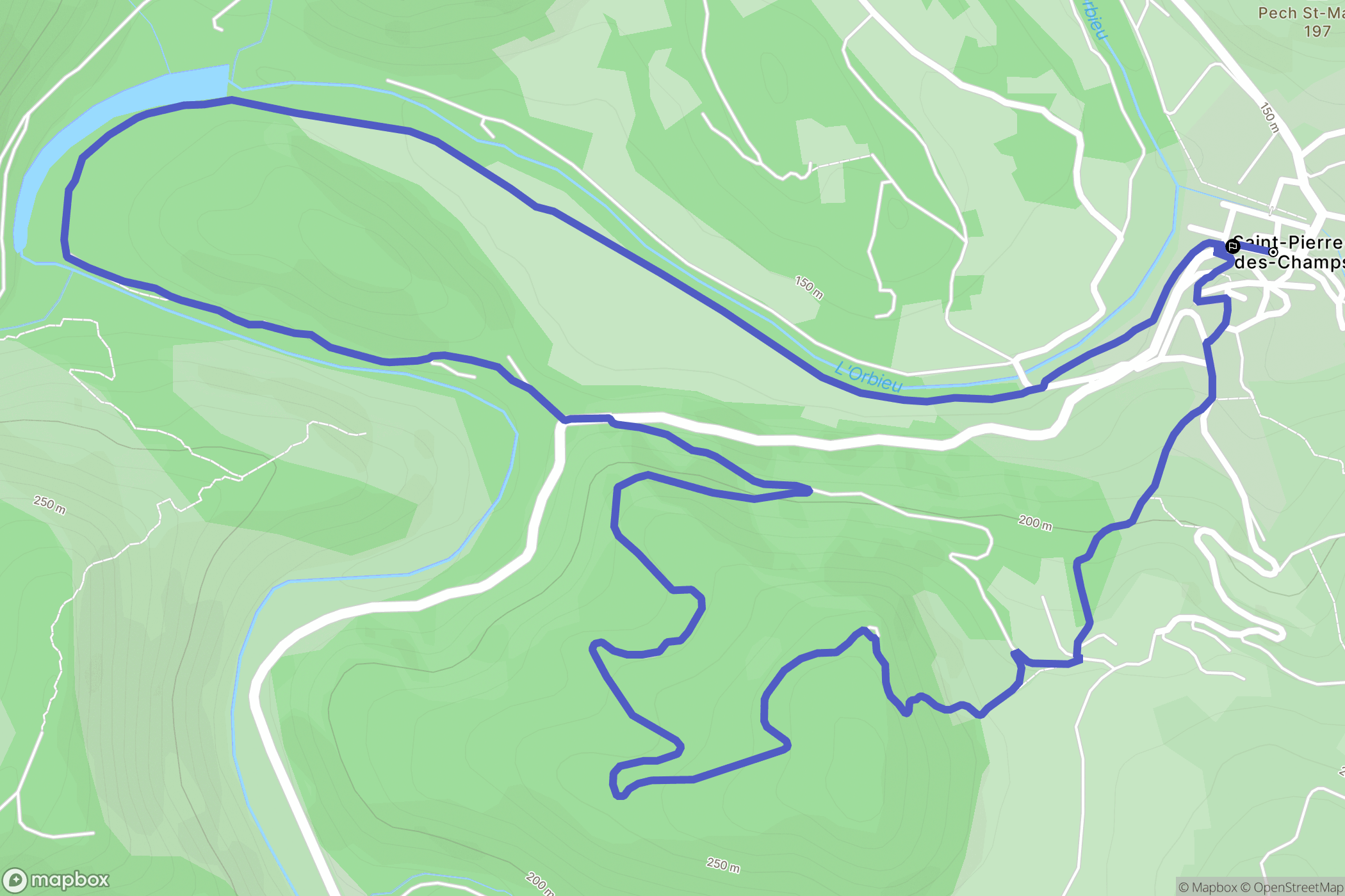 Saint-Pierre-des-Champs : carte du parcours de randonnée - France