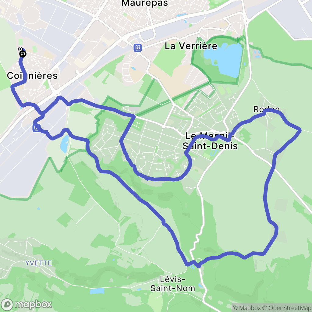 Coignières : carte du parcours de randonnée - France