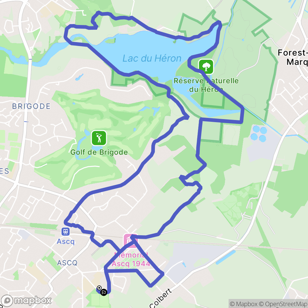 Villeneuve-d'Ascq : carte du parcours de randonnée - France