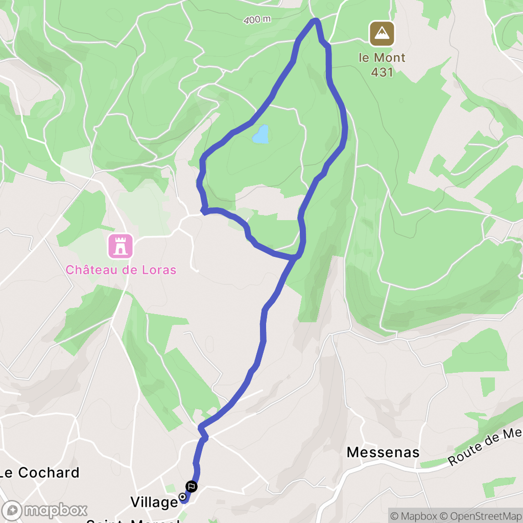 Saint-Marcel-Bel-Accueil : carte du parcours de randonnée - France