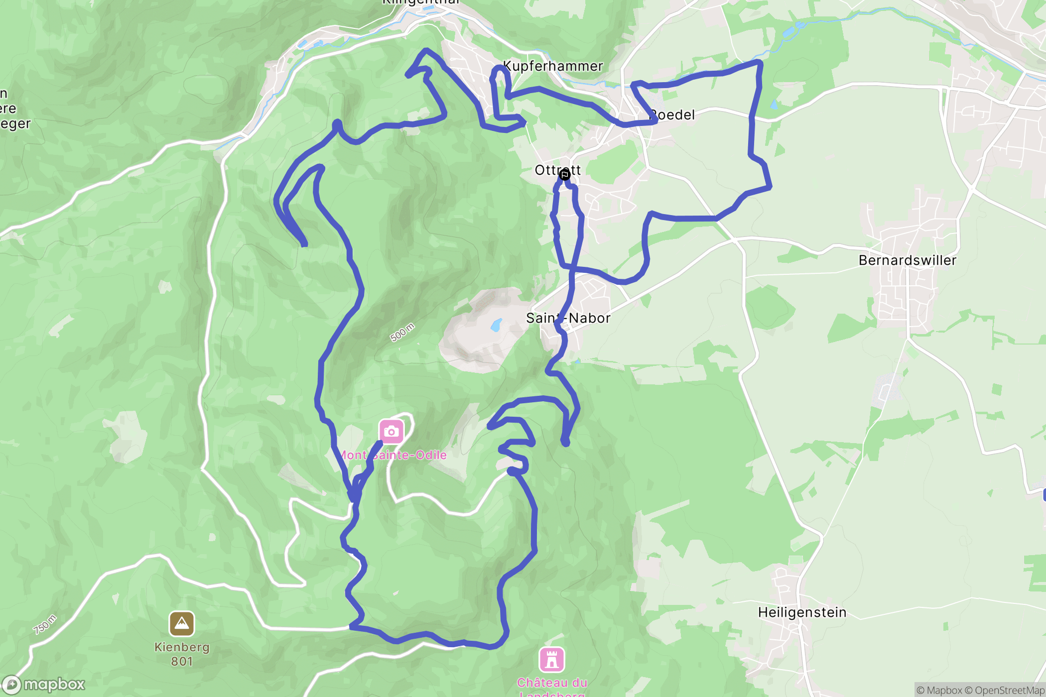 Ottrott : carte du parcours de randonnée - France