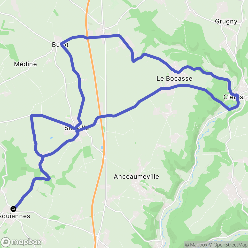 Fresquiennes : carte du parcours de randonnée - France