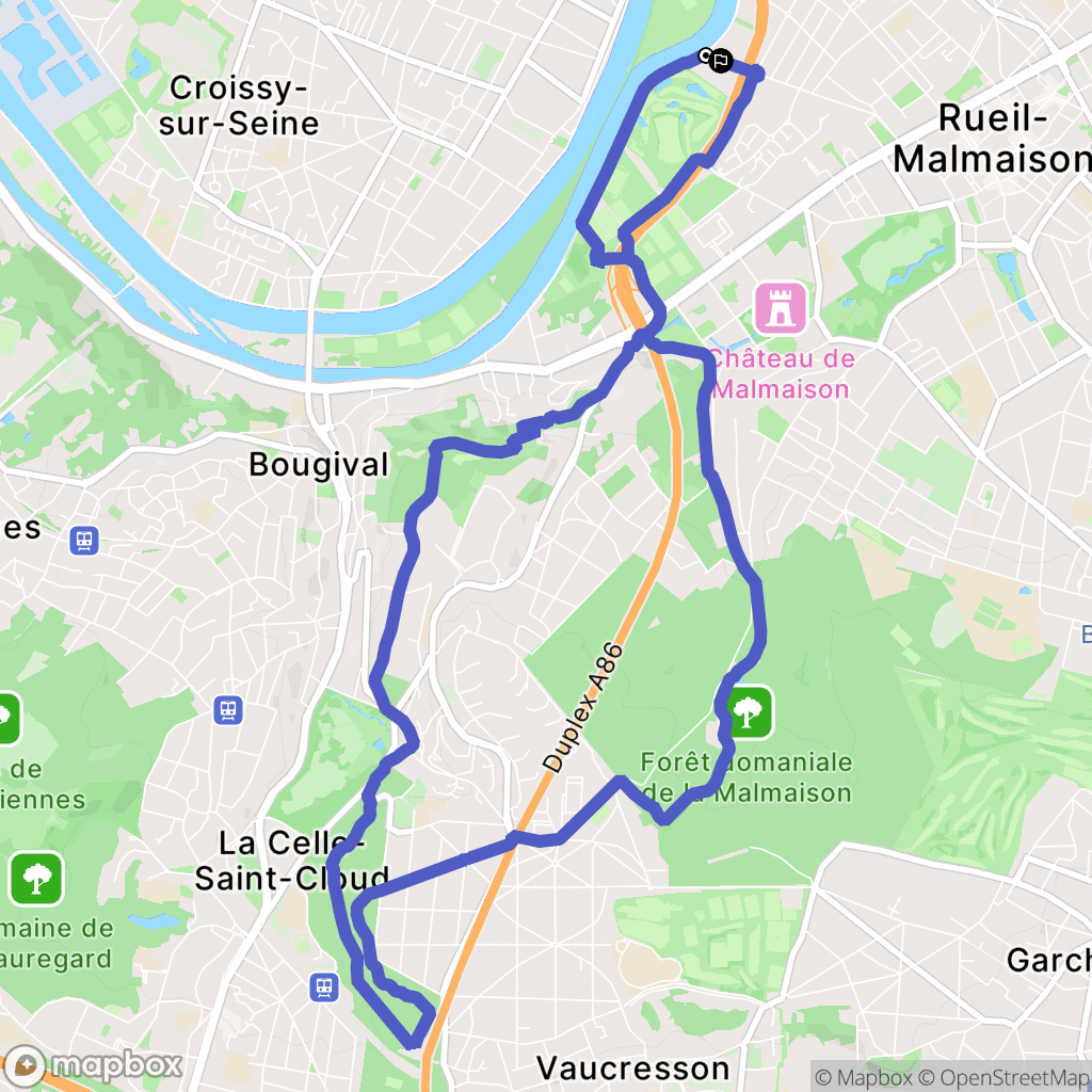 Rueil-Malmaison : carte du parcours de randonnée - France