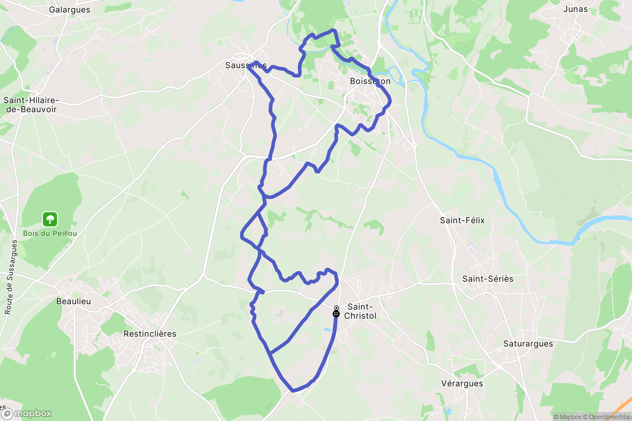 Entre-Vignes : carte du parcours de randonnée - France