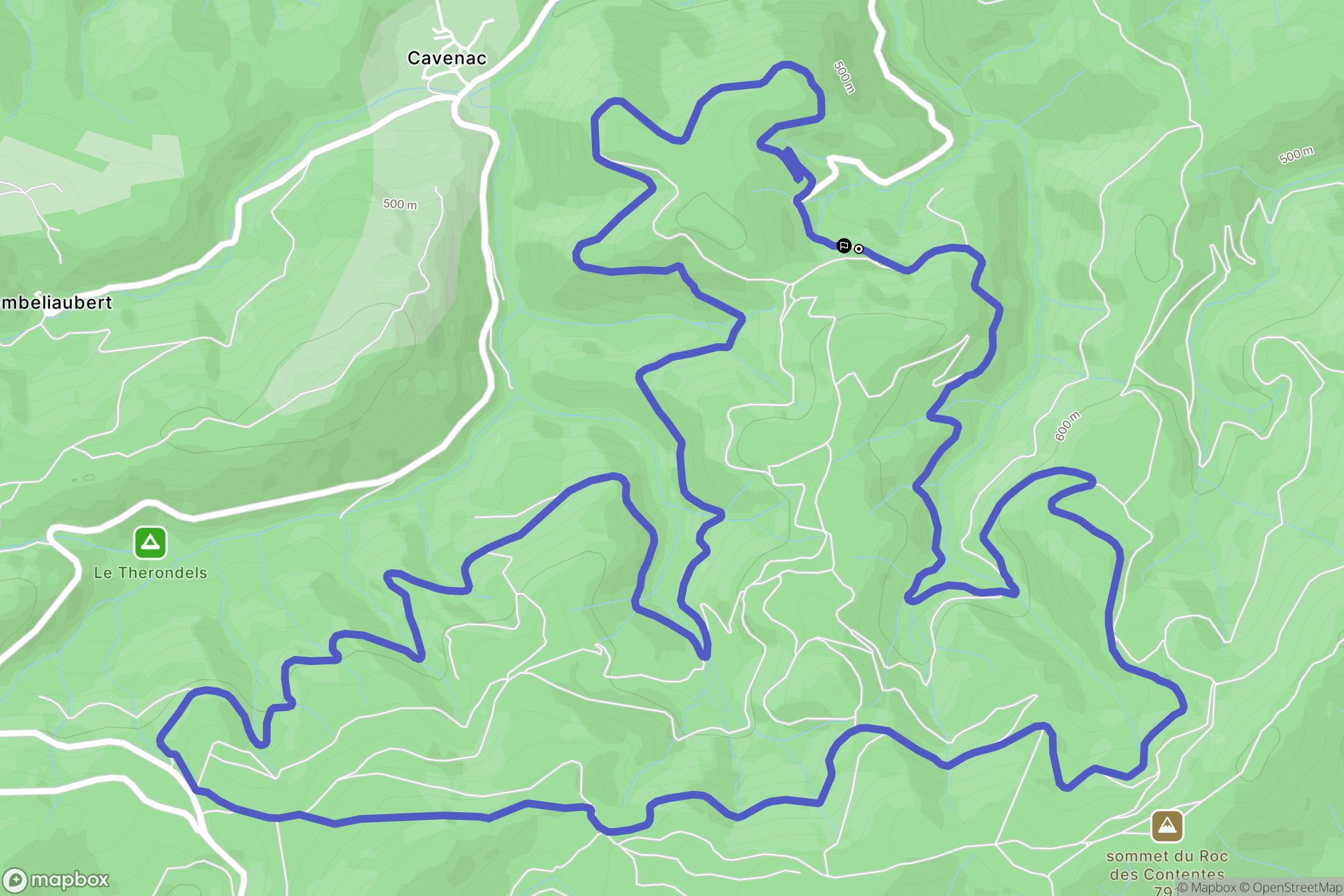 Saint-Pons-de-Thomières : carte du parcours de randonnée - France