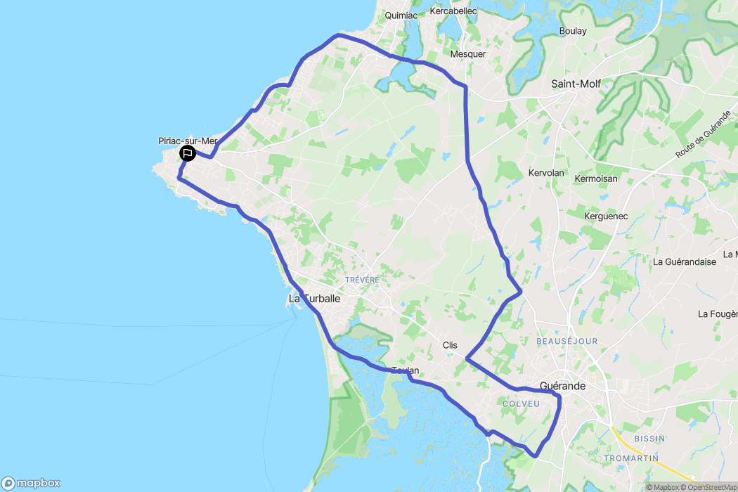 Piriac-sur-Mer : carte du parcours de randonnée - France