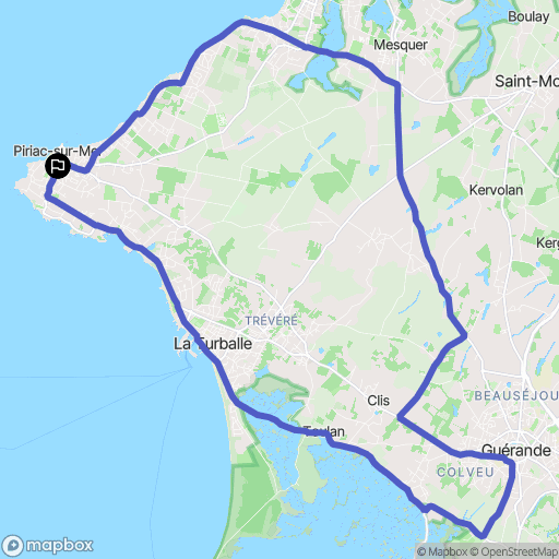 Piriac-sur-Mer : carte du parcours de randonnée - France