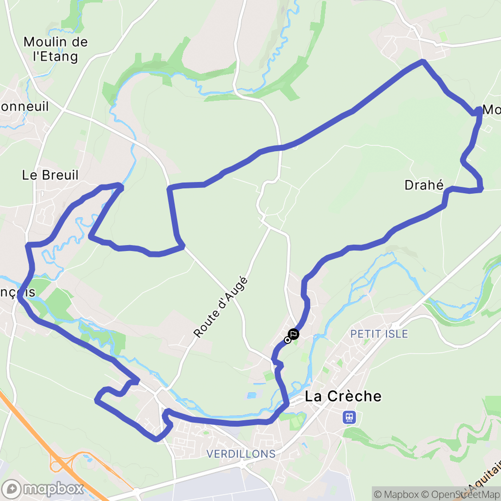 La Crèche : carte du parcours de randonnée - France