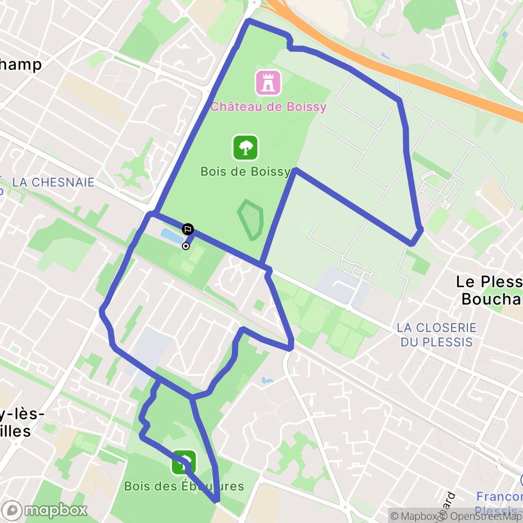 Beauchamp : carte du parcours de randonnée - France