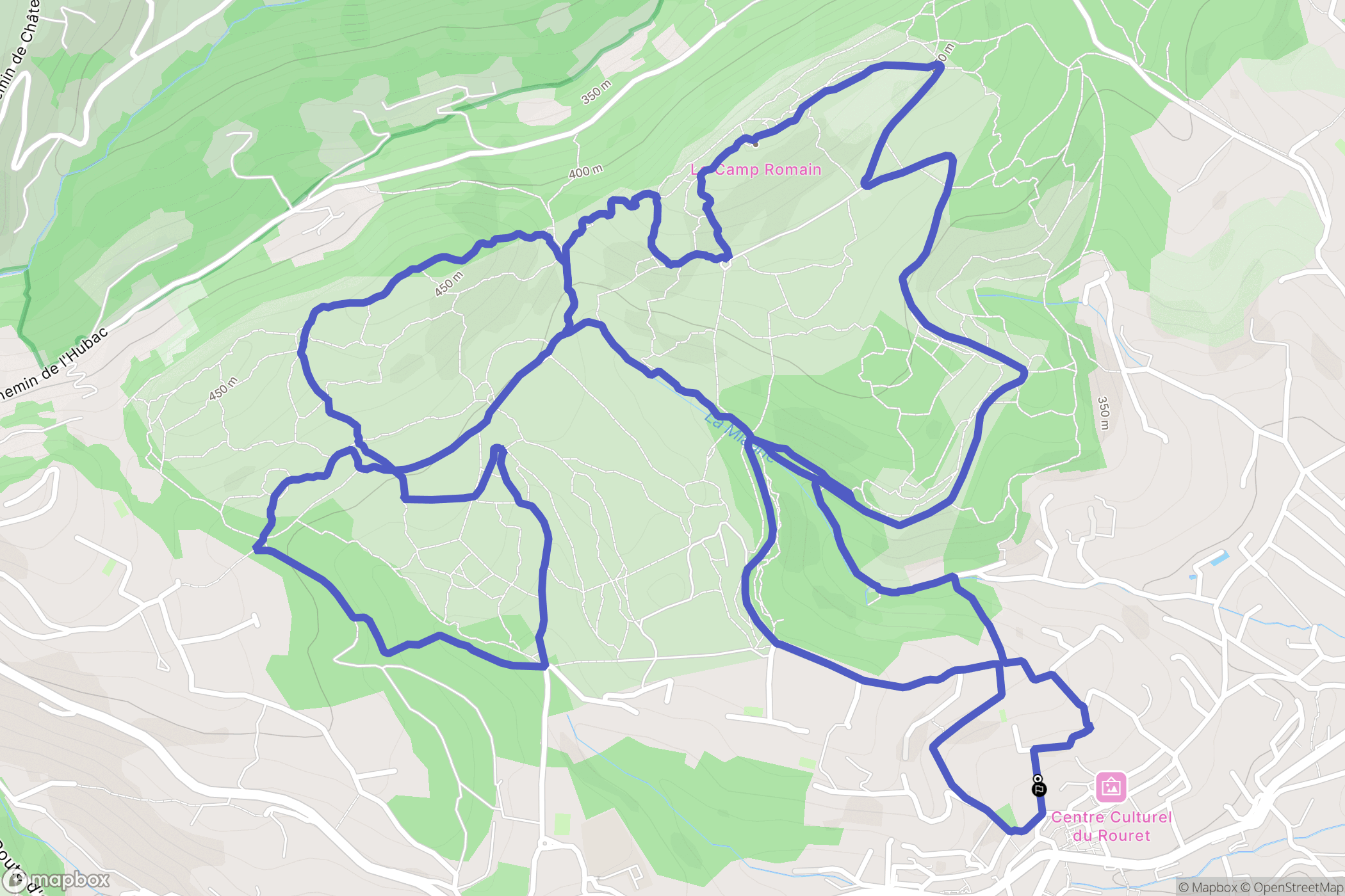 Le Rouret : carte du parcours de randonnée - France