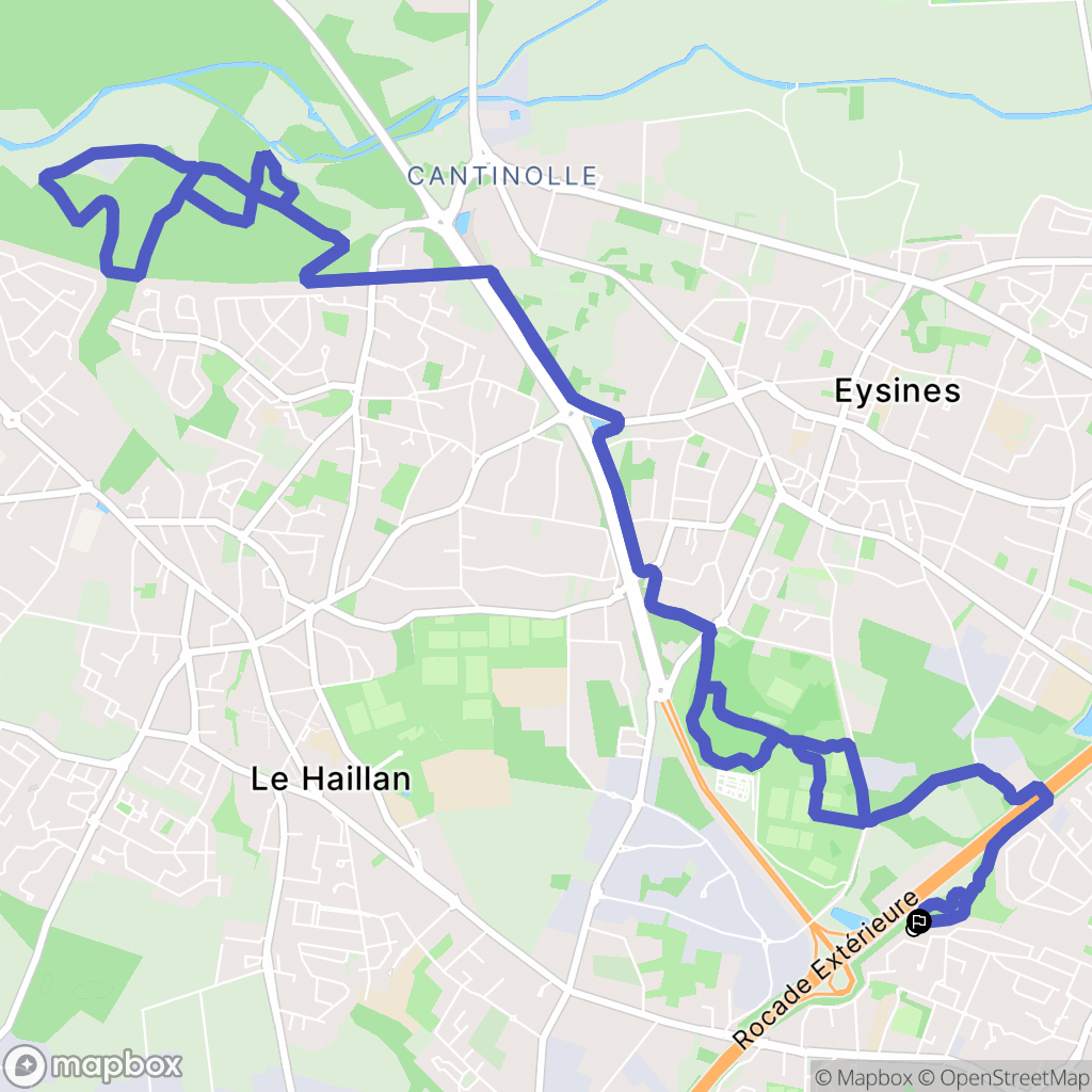 Eysines : carte du parcours de randonnée - France