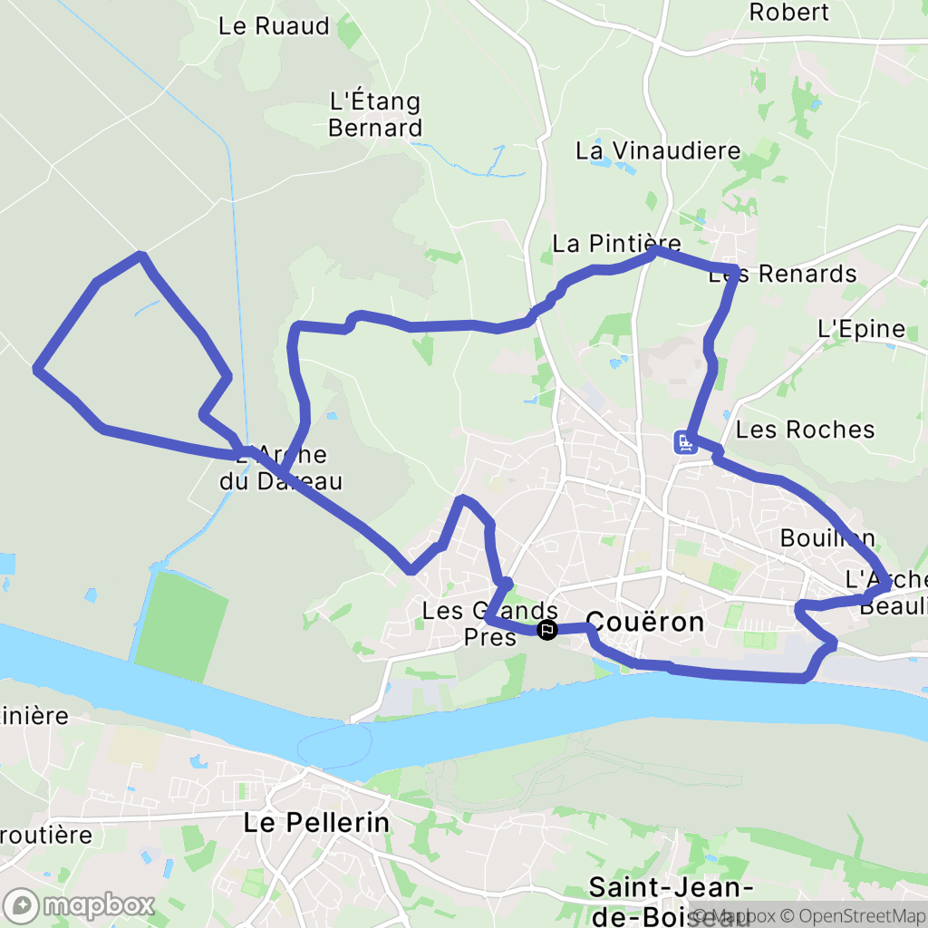 Couëron : carte du parcours de randonnée - France