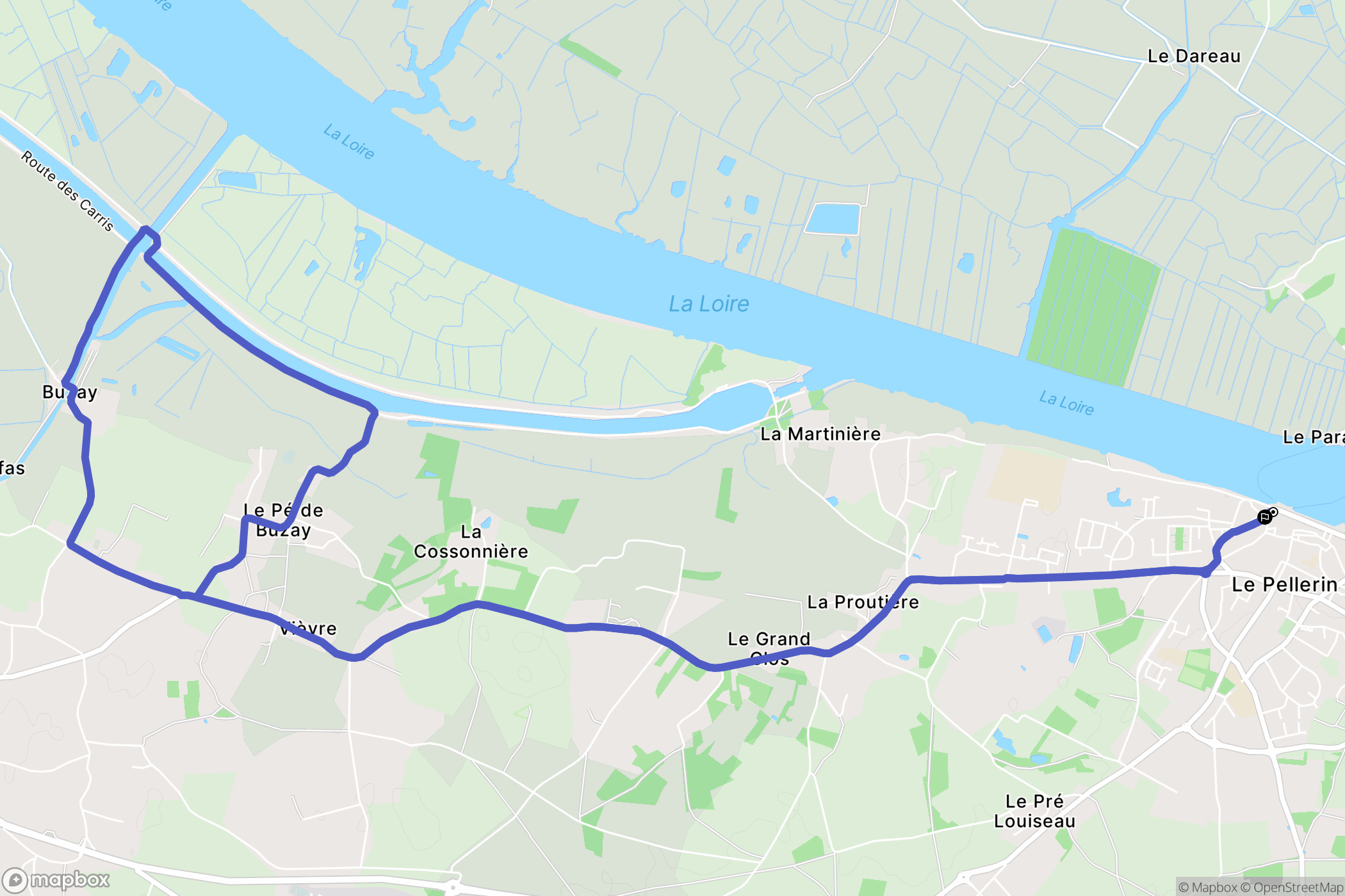 Le Pellerin : carte du parcours de randonnée - France