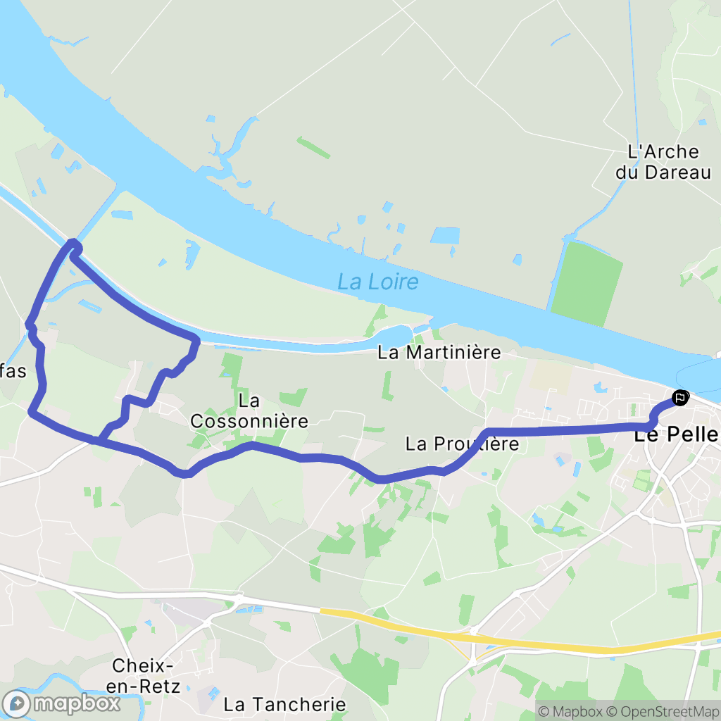 Le Pellerin : carte du parcours de randonnée - France