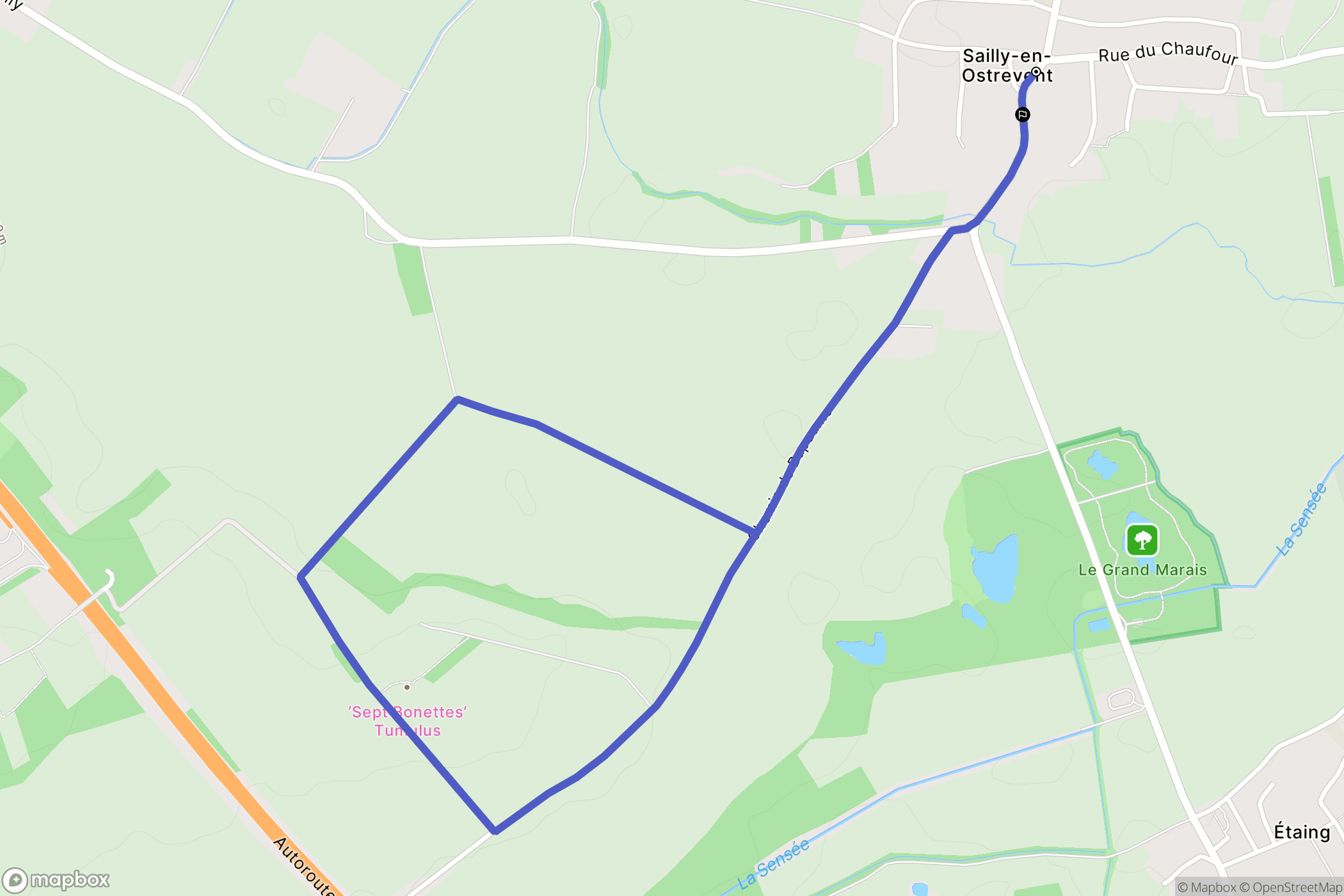Sailly-en-Ostrevent : carte du parcours de randonnée - France