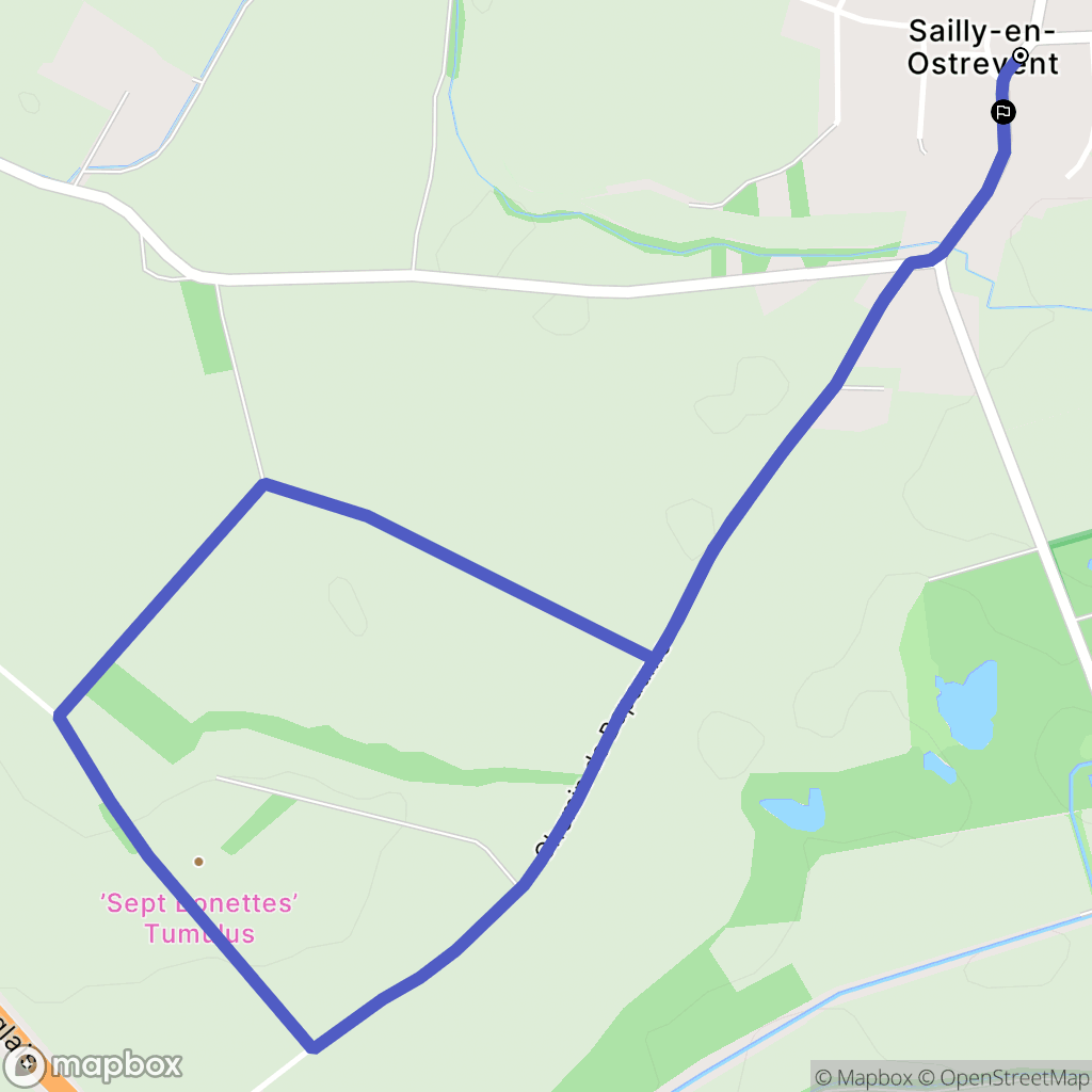 Sailly-en-Ostrevent : carte du parcours de randonnée - France