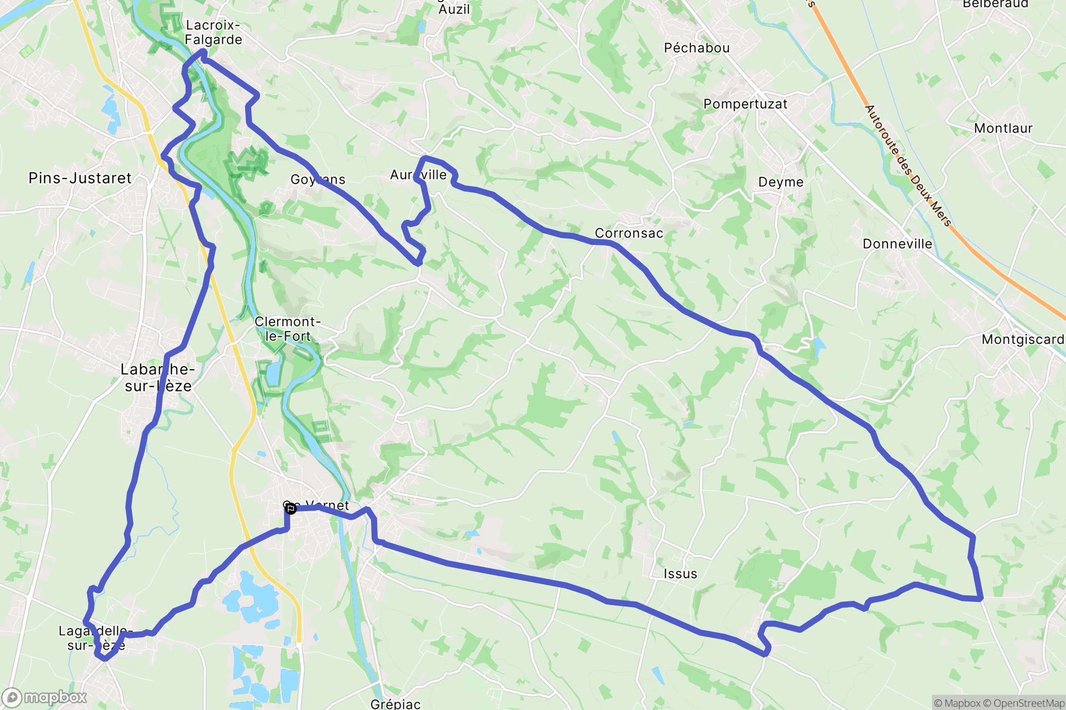 Vernet : carte du parcours de randonnée - France