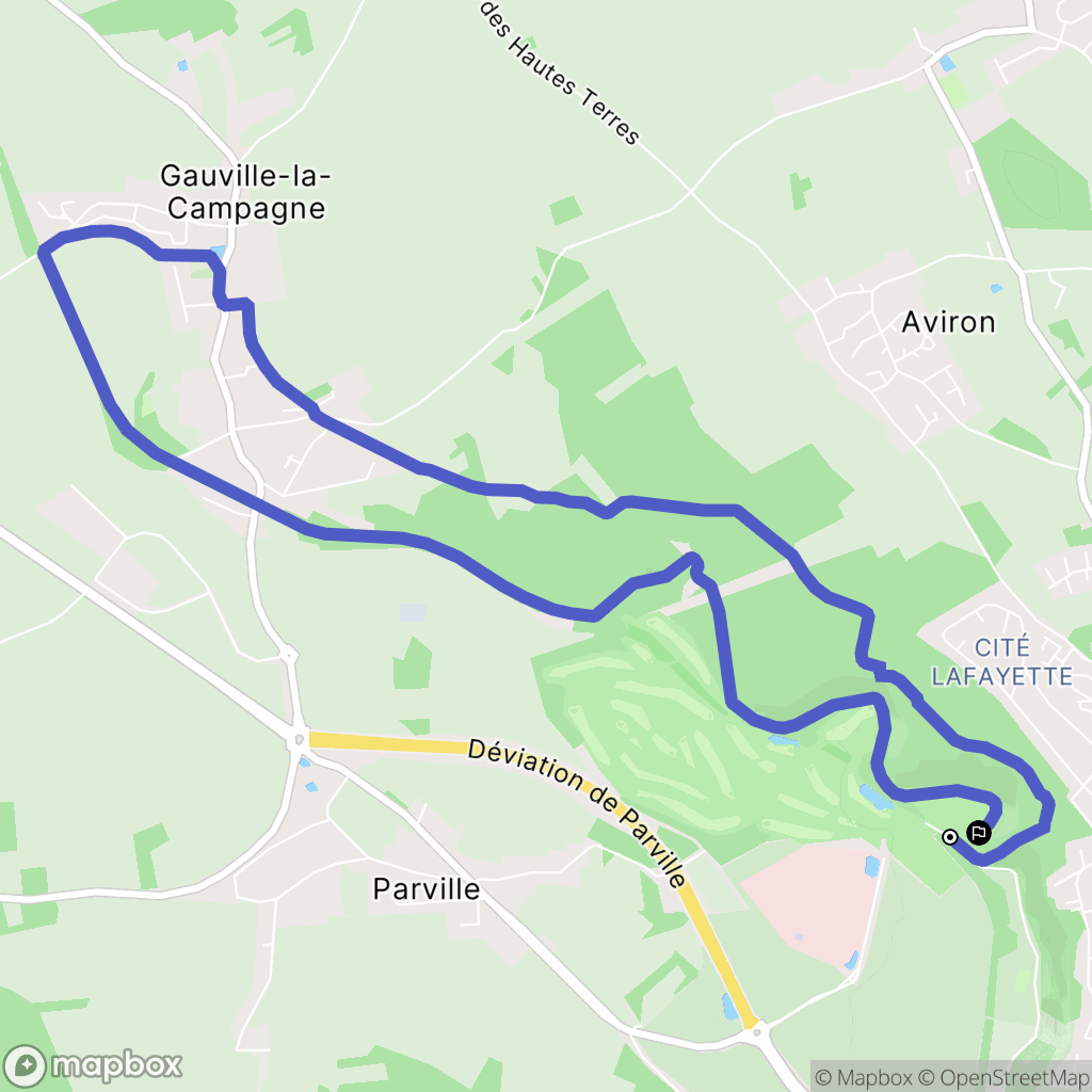 Évreux : carte du parcours de randonnée - France