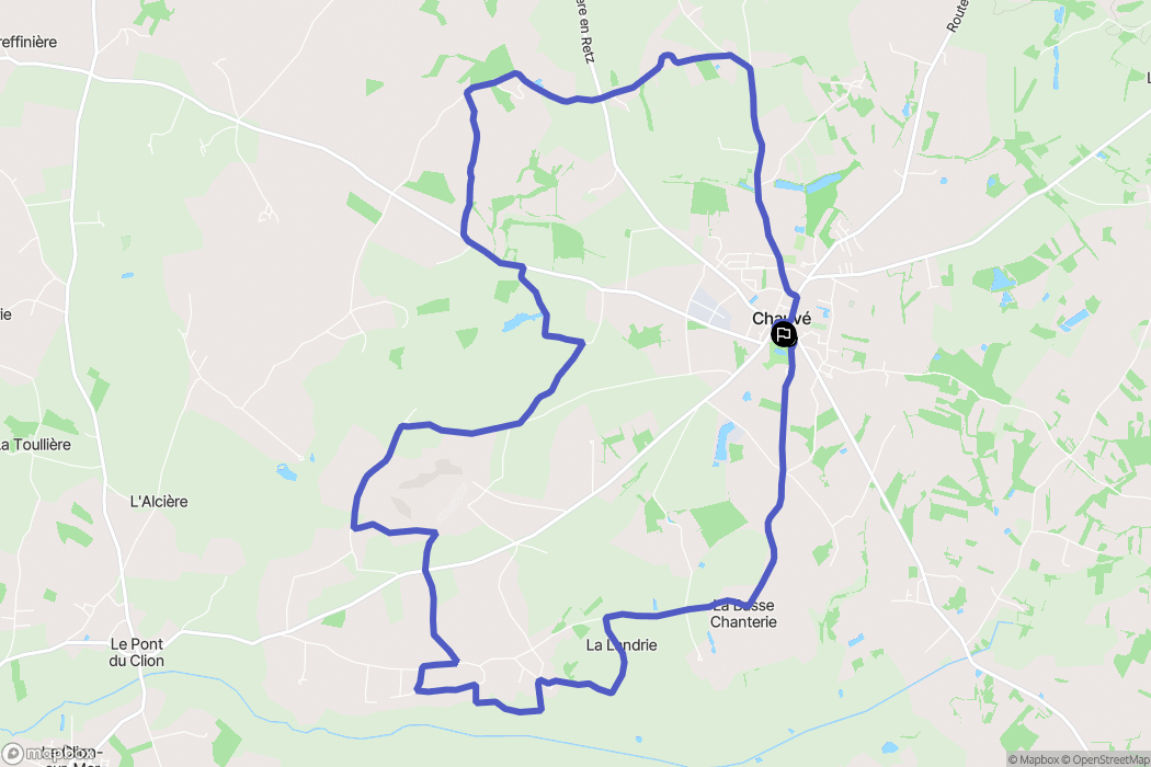 Chauve : carte du parcours de randonnée - France
