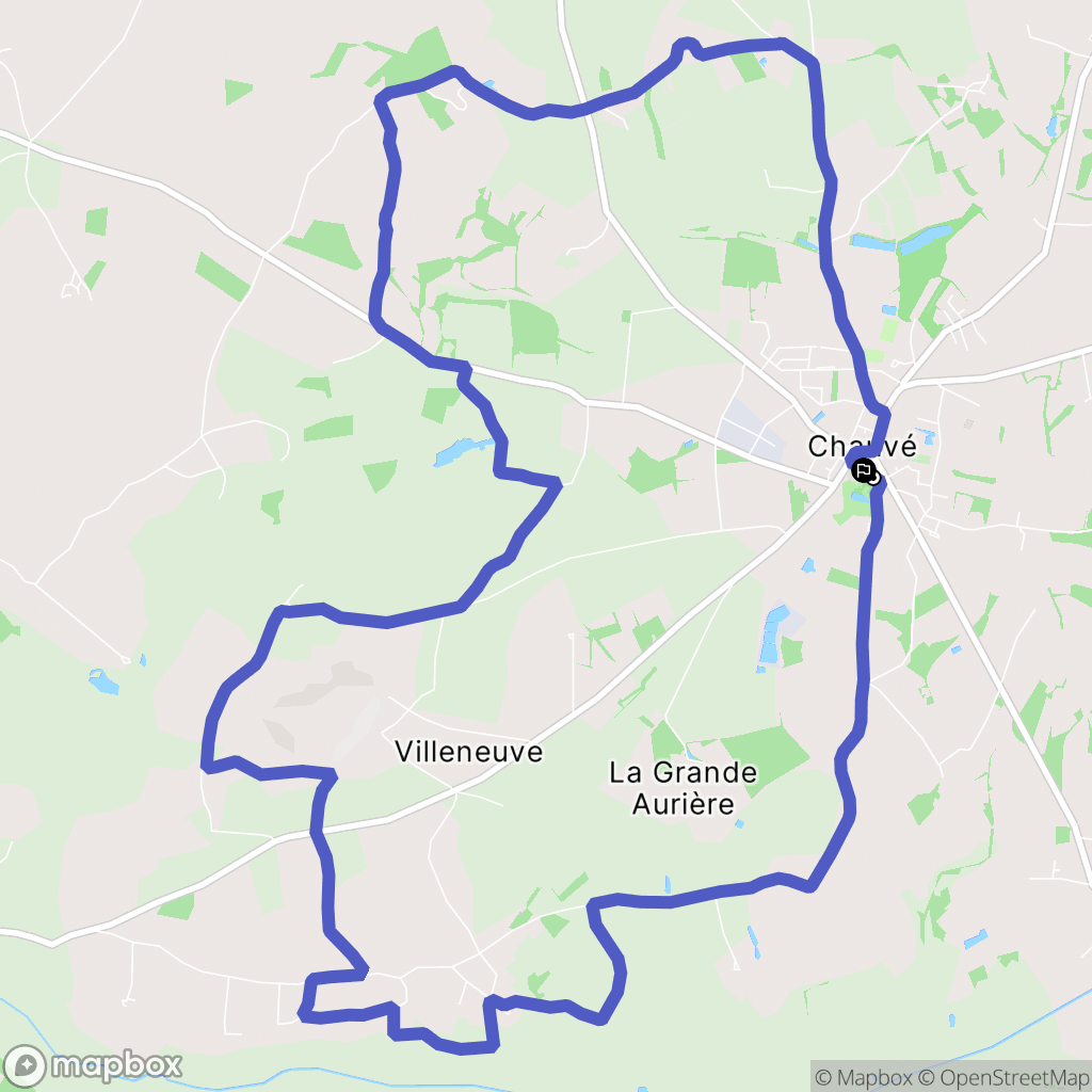 Chauve : carte du parcours de randonnée - France