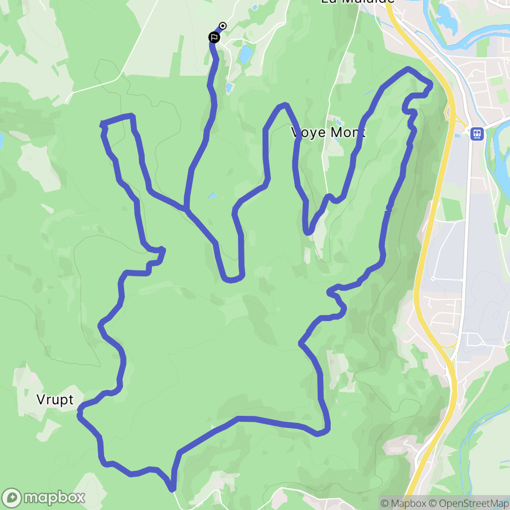 Pouxeux : carte du parcours de randonnée - France