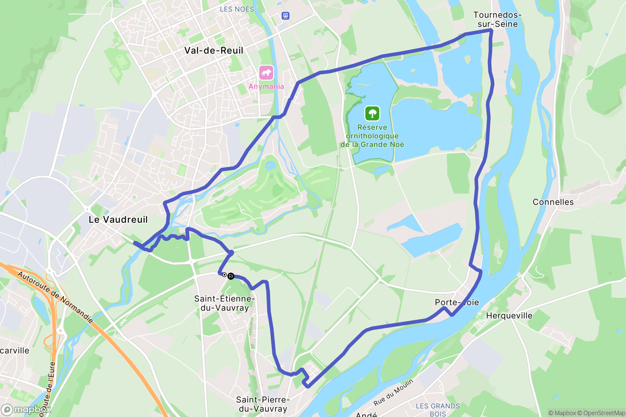 Saint-Étienne-du-Vauvray : carte du parcours de randonnée - France