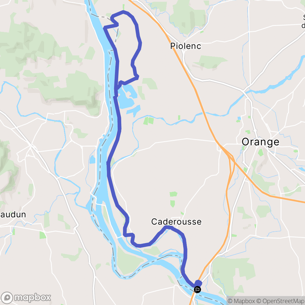 Orange : carte du parcours de randonnée - France