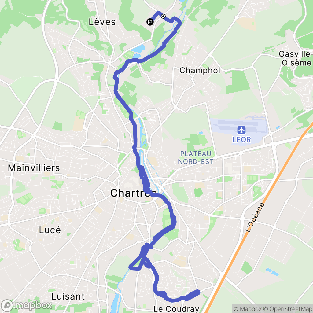 Saint-Prest : carte du parcours de randonnée - France
